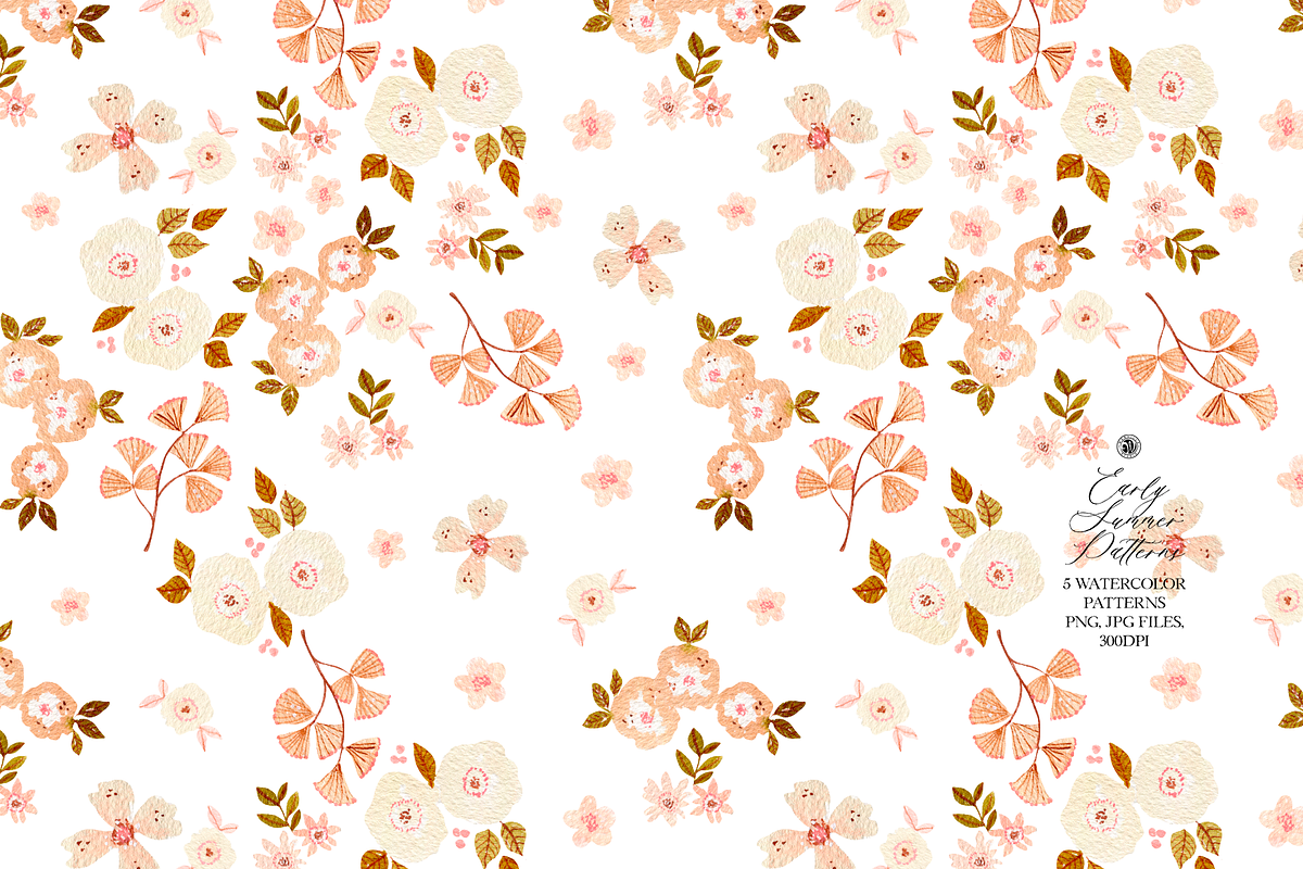 Early Summer Watercolor Patterns, a Pattern Graphic by Webvilla Studio (Photo 7 of 9)