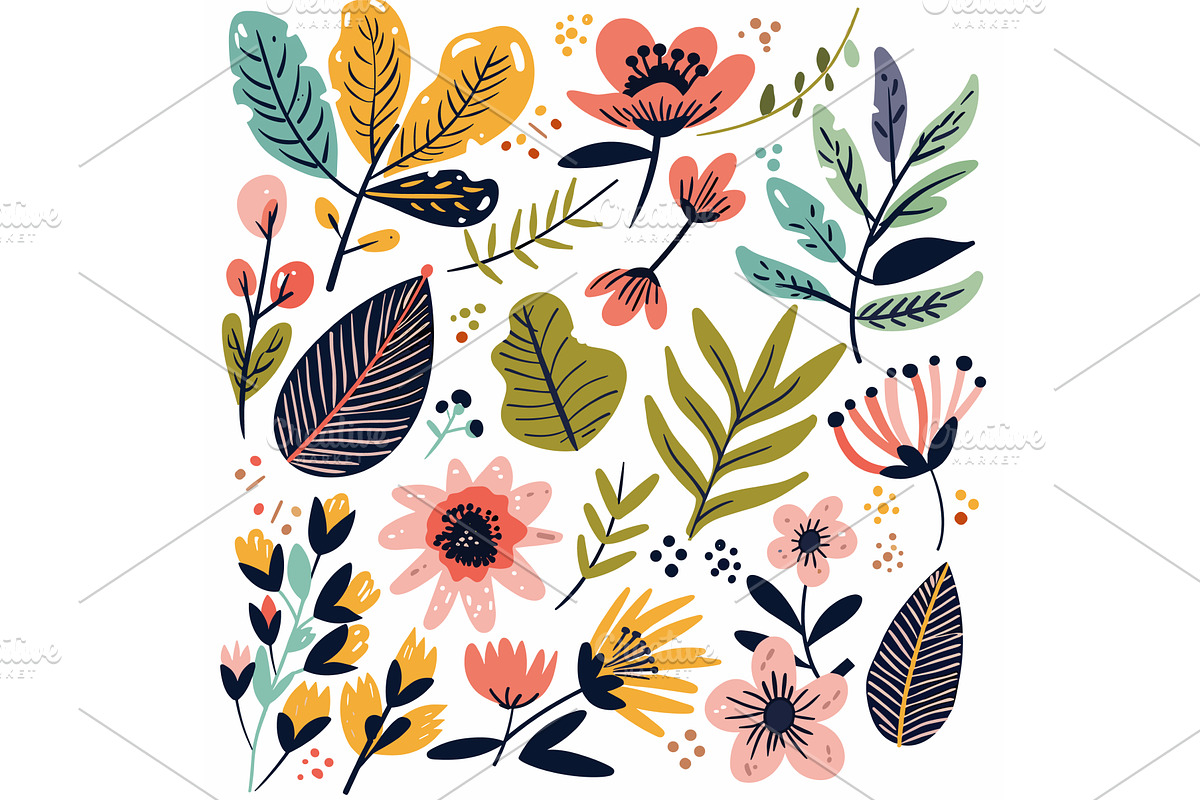 Colorful floral pattern featuring, an Object Illustration by Vectorstockersland