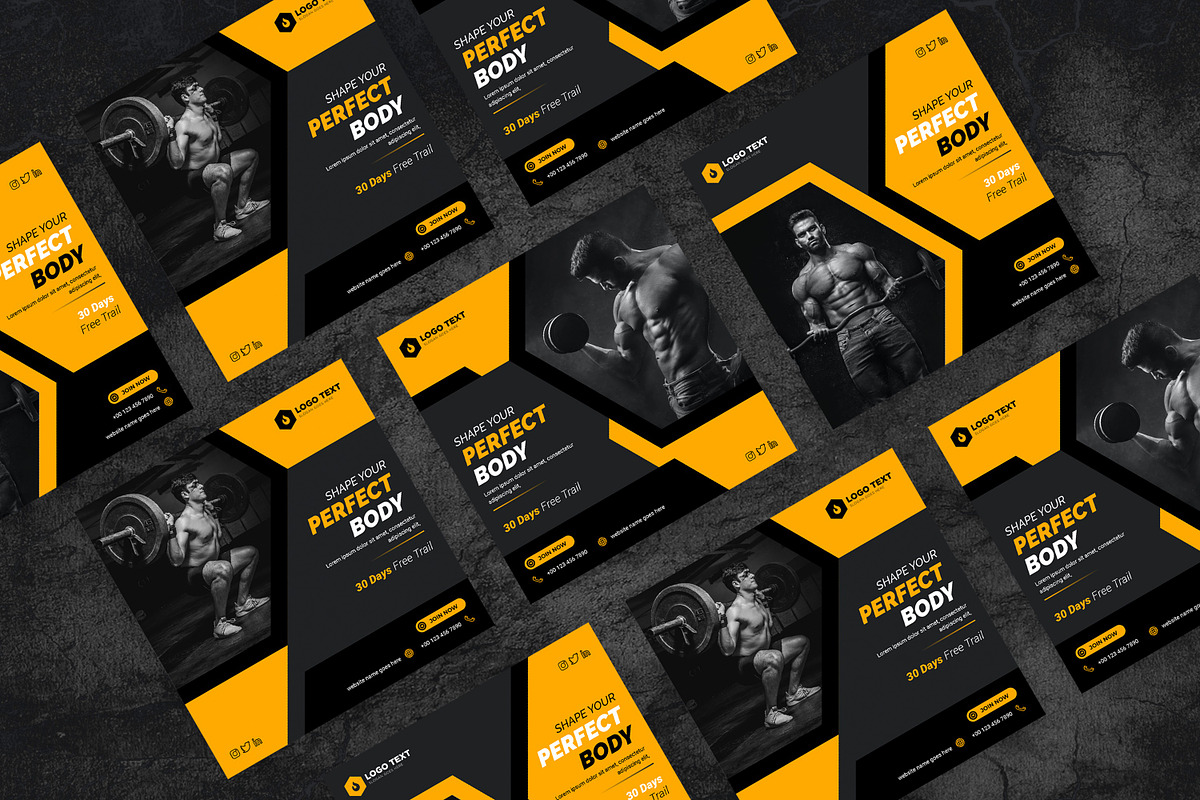 Gym Social Media Cover Post Template, a Social Media Template by zahidhossainalif (Photo 2 of 5)