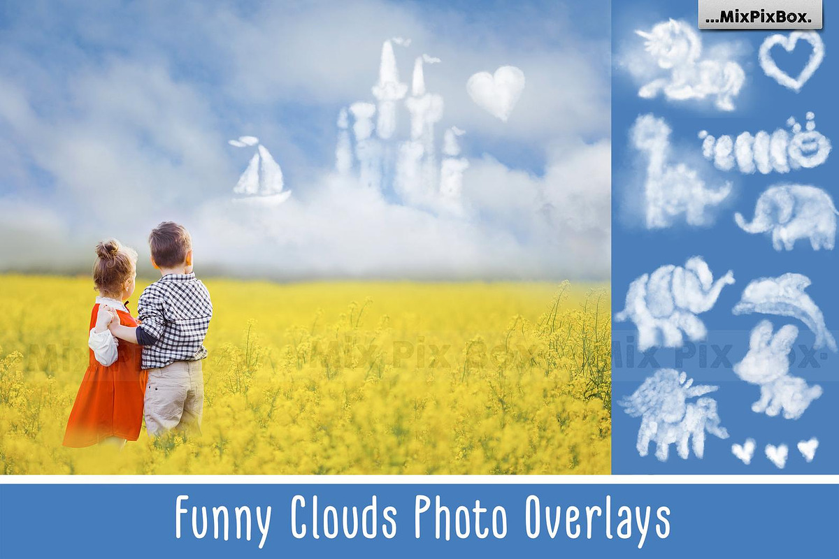 Funny Clouds Photo Overlays, an Object Graphic by MixPixBox (Photo 1 of 3)