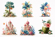 Watercolor Summer Clipart, an Illustration by DreamArtGraphic (Thumbnail 2 of 8)