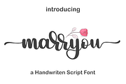 marryou a script with elegant swash, a Script Font by BearyType Studio (Thumbnail 1 of 8)