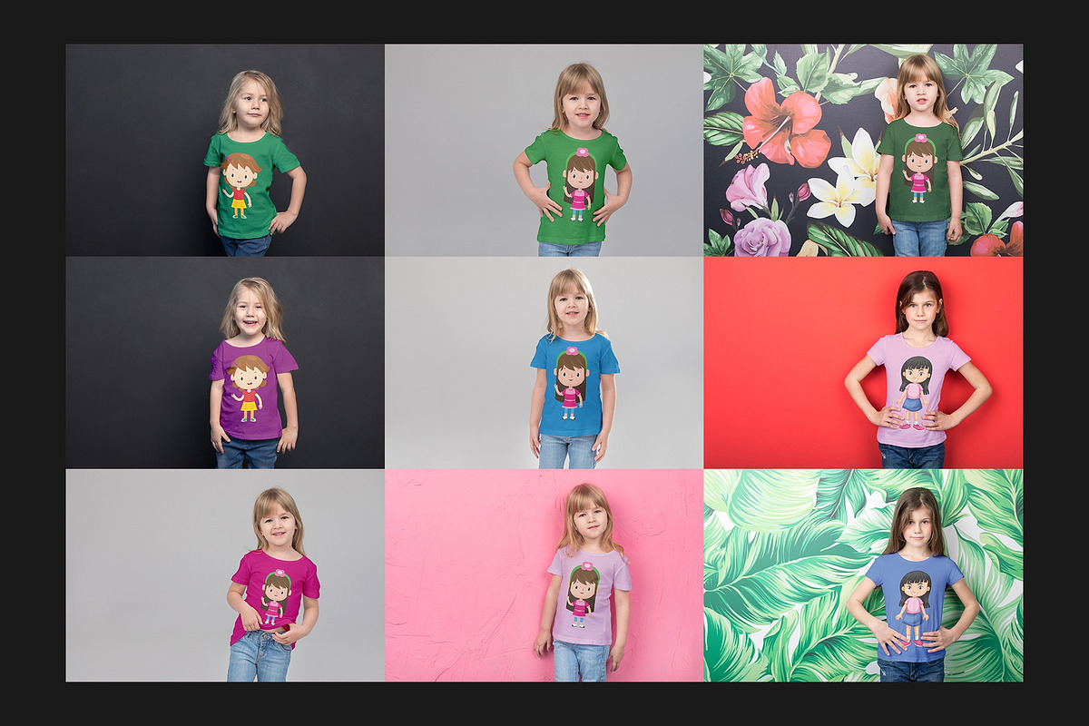 111 Kids T-Shirt Mock-Up Set, a Shirt Mockup by Freeman Studio (Photo 13 of 24)