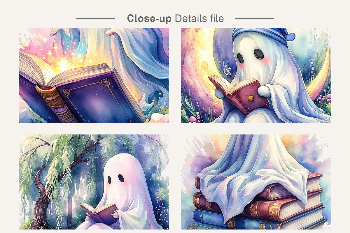 Bookworm Ghost Sublimation, an Illustration by Artnoy (Photo 4 of 8)