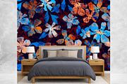 Blue & Orange Floral Pattern, a Pattern Graphic by MartinShop (Thumbnail 7 of 10)