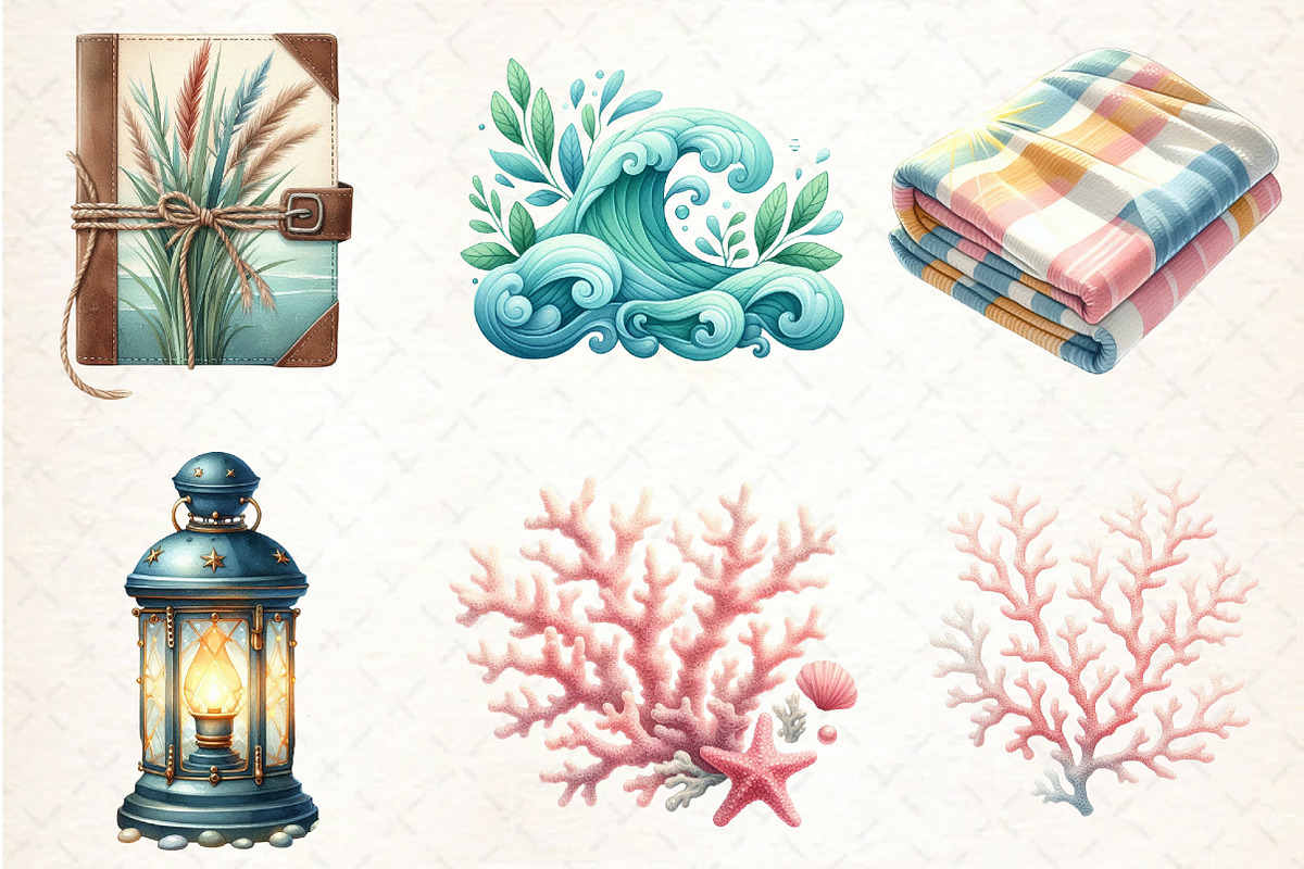 Summer Coastal Serenity Clipart, an Illustration by Libby Wishes (Photo 6 of 7)