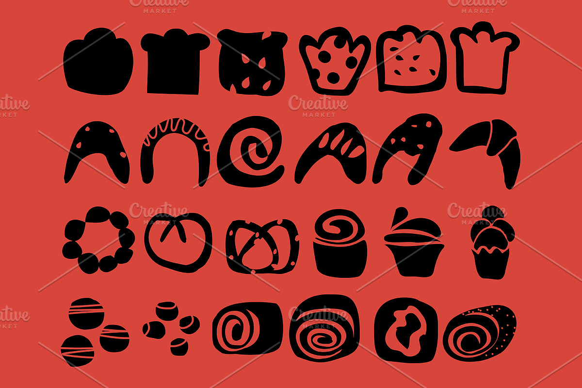 216 BAKERY CLIPART - VECTOR SHAPES, a Decorative Illustration by JuDesign (Photo 4 of 21)
