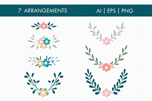 Floral Vector Elements Volume 001