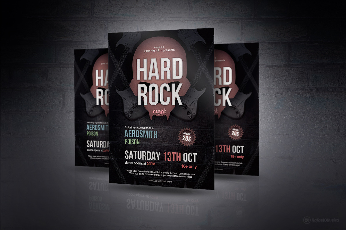 Hard Rock Night Flyer, a Flyer Template by Rafael Oliveira (Photo 2 of 3)
