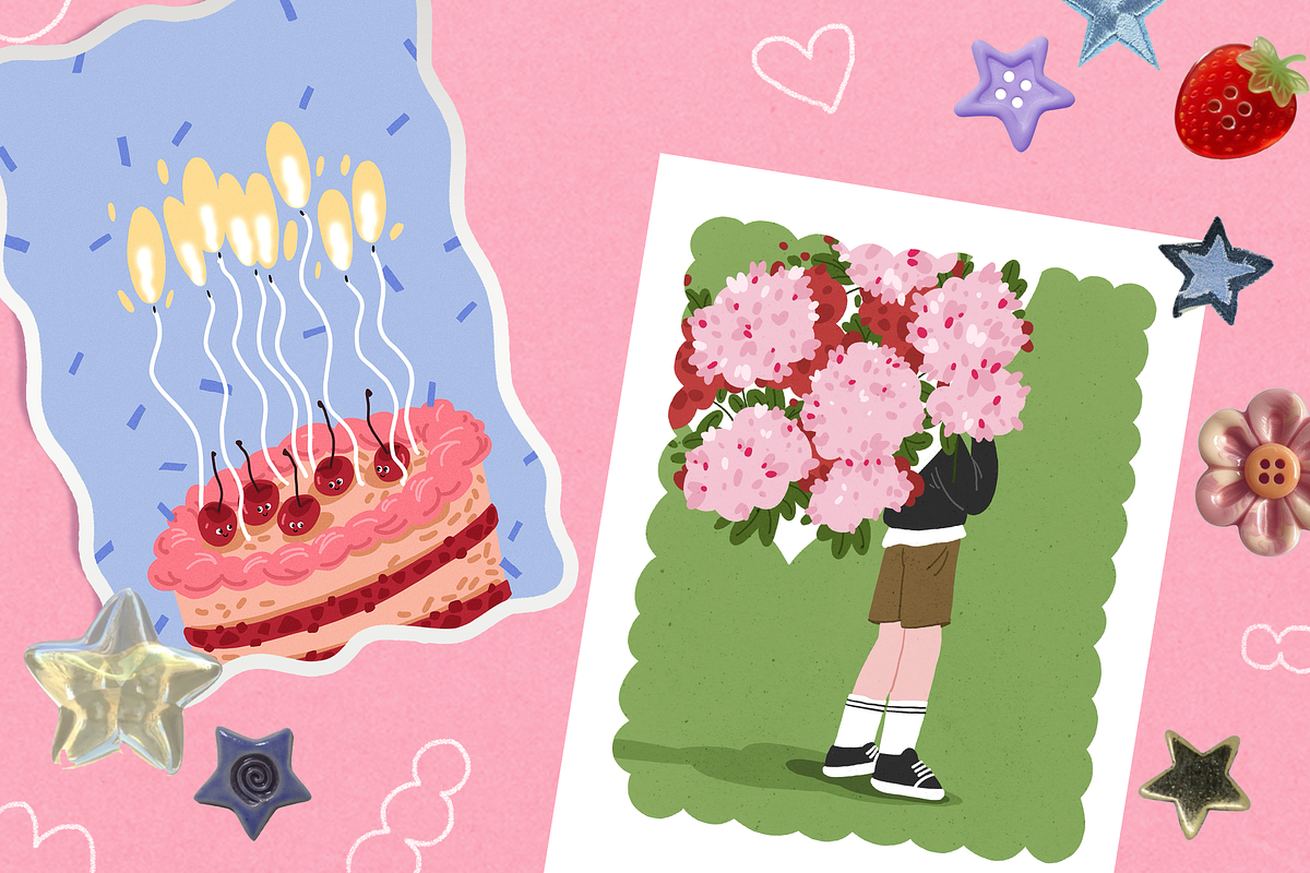 Aesthetic Birthday Cards ENG/GER, a Decorative Illustration by Schumacher Shop (Photo 15 of 18)