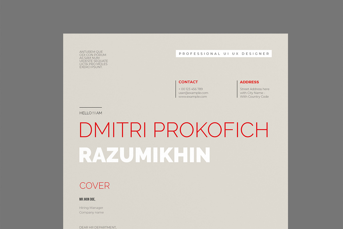 Clean and Minimalist Resume Template, a Resume Template by MightyDesign (Photo 4 of 8)