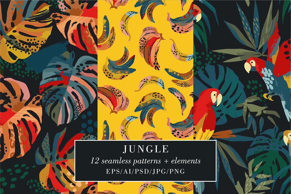 Jungle patterns & elements, a Pattern Graphic by Nadia Grapes (Photo 1 of 6)