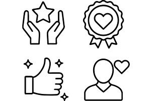 Vector line icons representing, an Object Illustration by ZinetroN