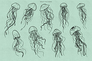 Fishes & Jellyfishes Procreate Stamp, a Brush Add-On by Dervik Art Store (Thumbnail 3 of 7)