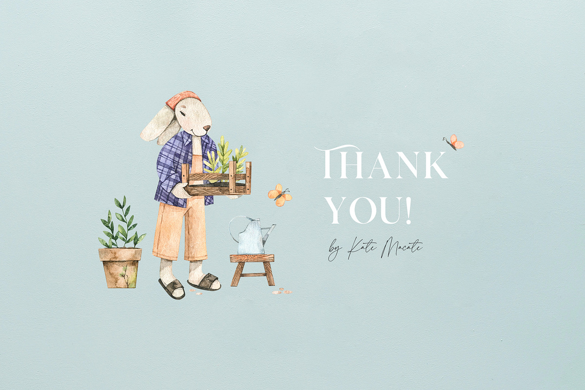 Garden kit - Watercolor baby bunnies, an Animal Illustration by Kate Macate (Photo 11 of 11)