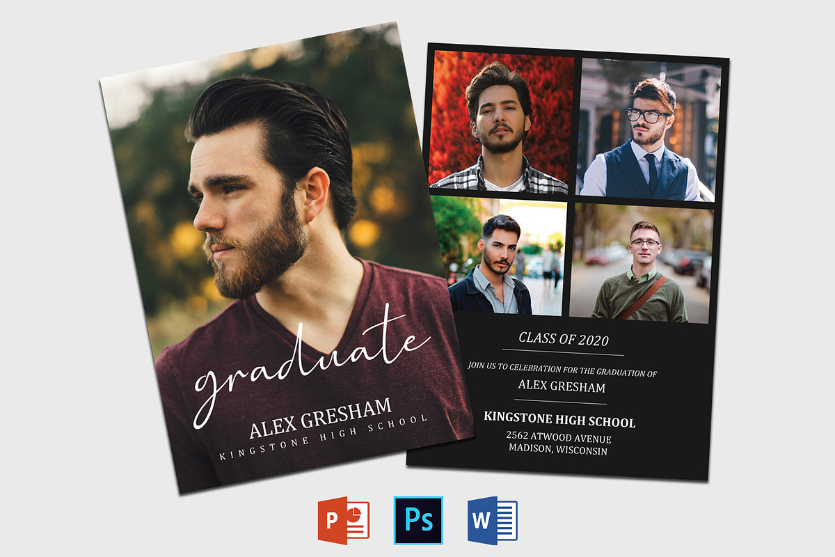 Graduation Announcement Template, a Card Template by Designscozy (Photo 2 of 5)