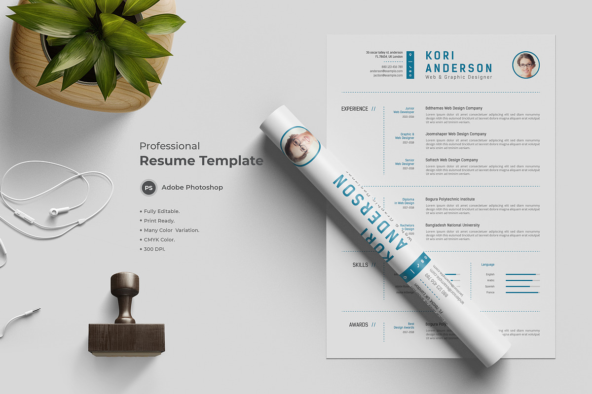 Creative Resume / CV Template, a Resume Template by BdThemes (Photo 1 of 3)