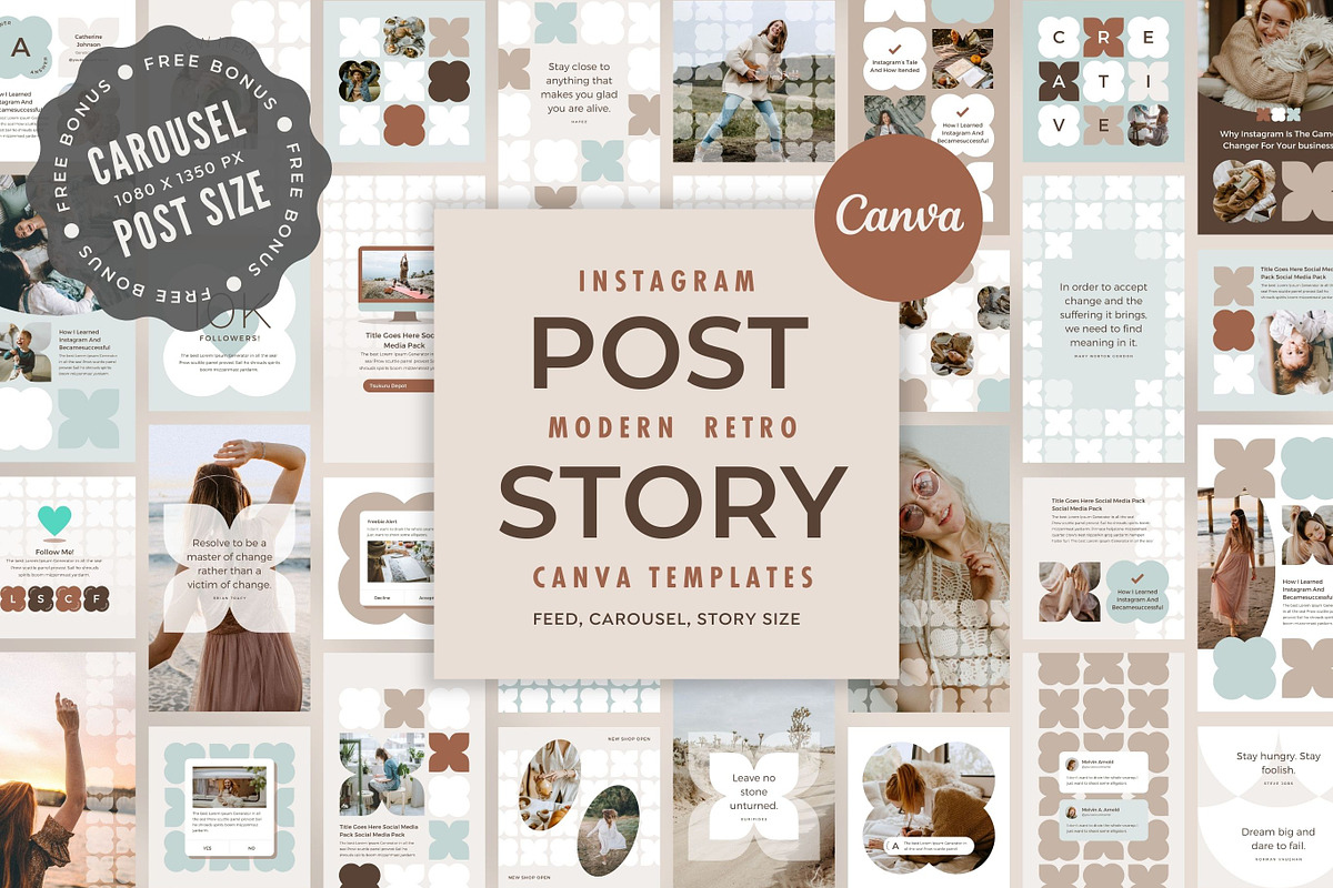 Instagram Template Canva Pack Mint, a Social Media Template by Keikoya (Photo 1 of 21)