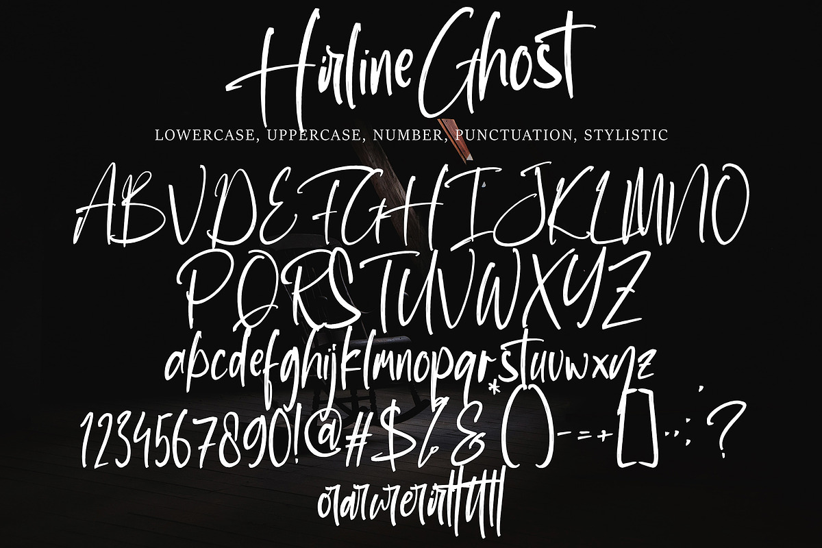 Hirline Ghost, a Script Font by pineungtype (Photo 9 of 9)