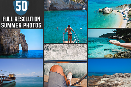 50 hires summer photos bundle containing sea, ocean, and boat