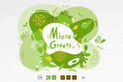 Microgreens Vector Set 1, a Food Illustration by ElenaKovalyova (Thumbnail 5 of 21)