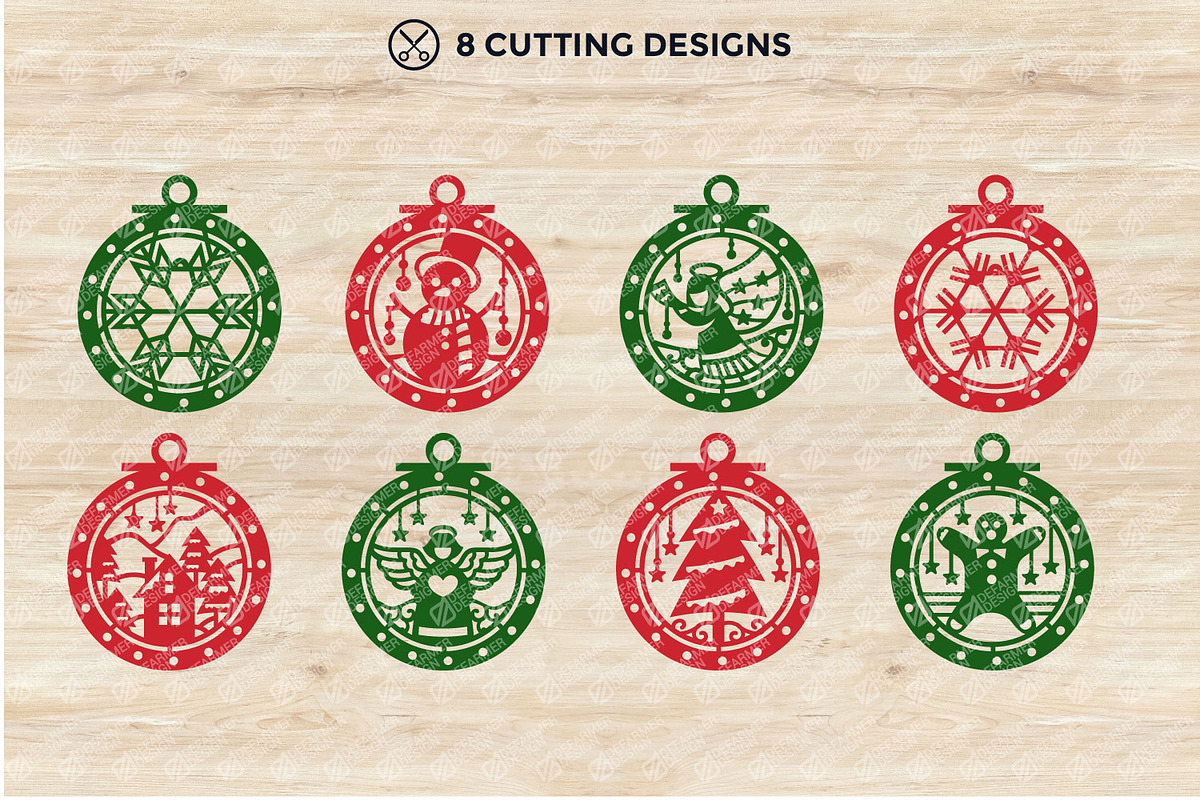 Christmas Bulbs Cutting File SVG, an Illustration by defarmerdesign (Photo 2 of 5)