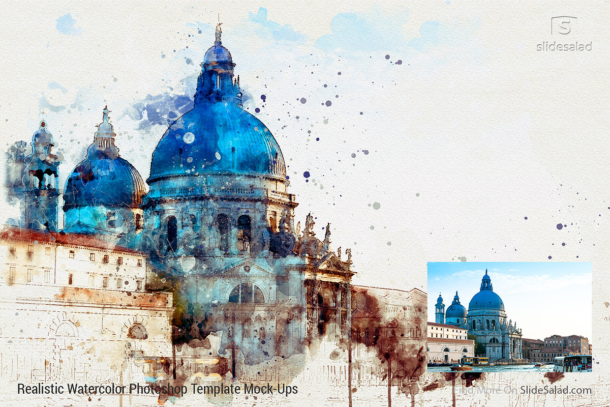 Watercolor Photoshop Mock-ups, an Action Add-On by SlideSalad (Photo 2 of 36)