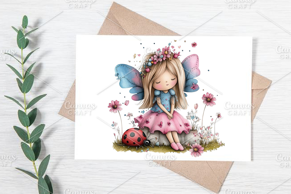 Whimsical Spring Fairy Clipart PNG, an Illustration by Canvas Craft (Photo 7 of 7)