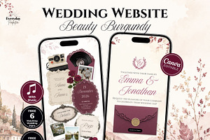 Beauty Burgundy Wedding Website