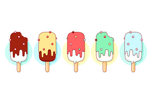 Ice cream scoop, popsicle set, a Food Illustration by Foxys Graphic