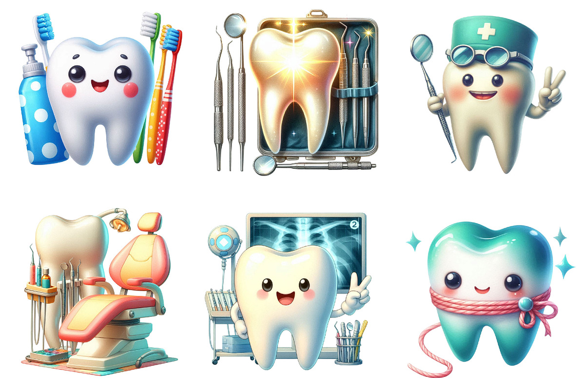Watercolor Dentist Tooth Clipart, a Graphic by CitraGraphics (Photo 2 of 3)