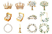 White & Gold Wedding Clipart, an Illustration by Design Market (Thumbnail 3 of 4)