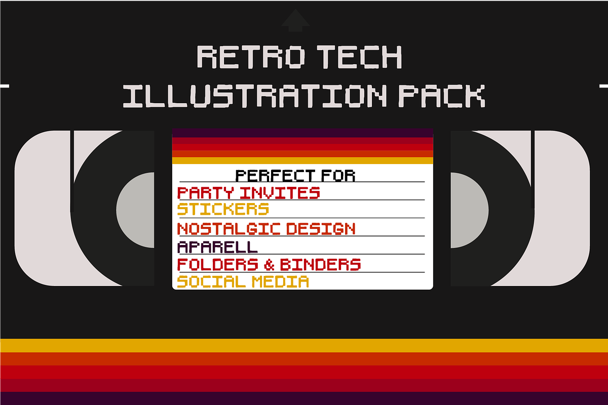 Retro Tech Illustration Pack, a Technology Illustration by saragoodies (Photo 2 of 7)