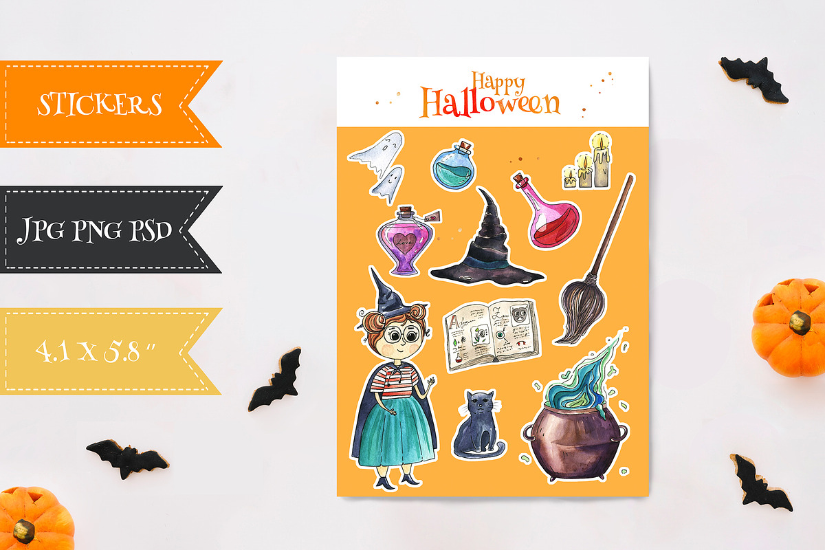 Halloween stickers, an Object Illustration by Anastasia Timosch (Photo 2 of 4)