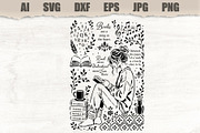 Stencil Reading Woman Book Lover, a Person Illustration by MARYCRAFTIRIA (Thumbnail 1 of 3)