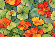 Nasturtium Watercolor Background, a Background Graphic by Karliefie (Thumbnail 2 of 3)