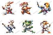 Martial Arts Animals Sublimation Cli, an Illustration by designcity5 (Thumbnail 3 of 5)
