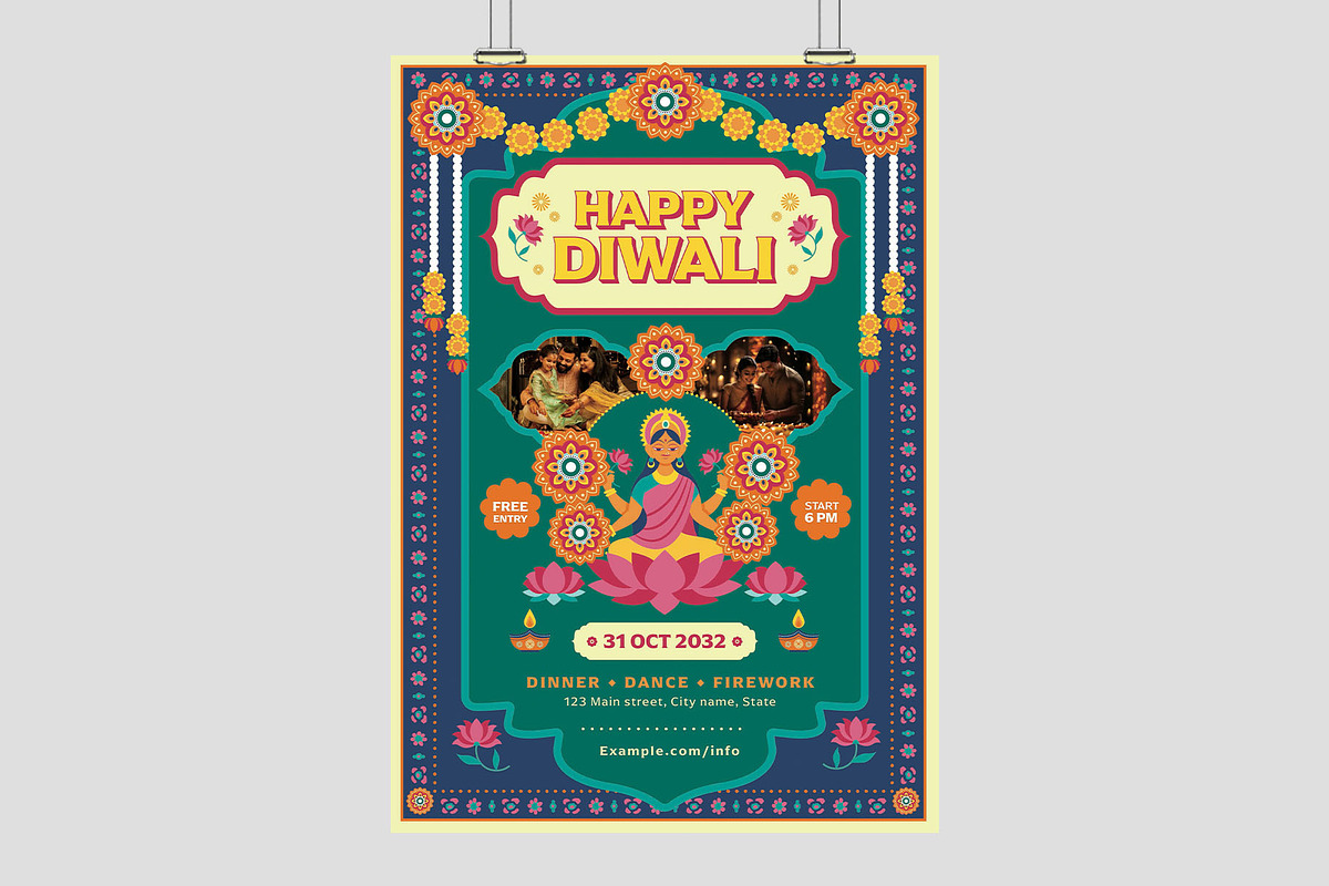Diwali Flyer Template, a Flyer Template by BrandPacks (Photo 3 of 5)