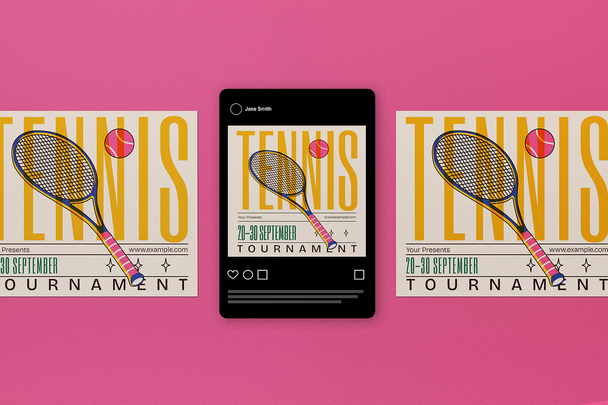 Yellow Tennis Tournament Flyer, a Flyer Template by graphicook (Photo 3 of 4)