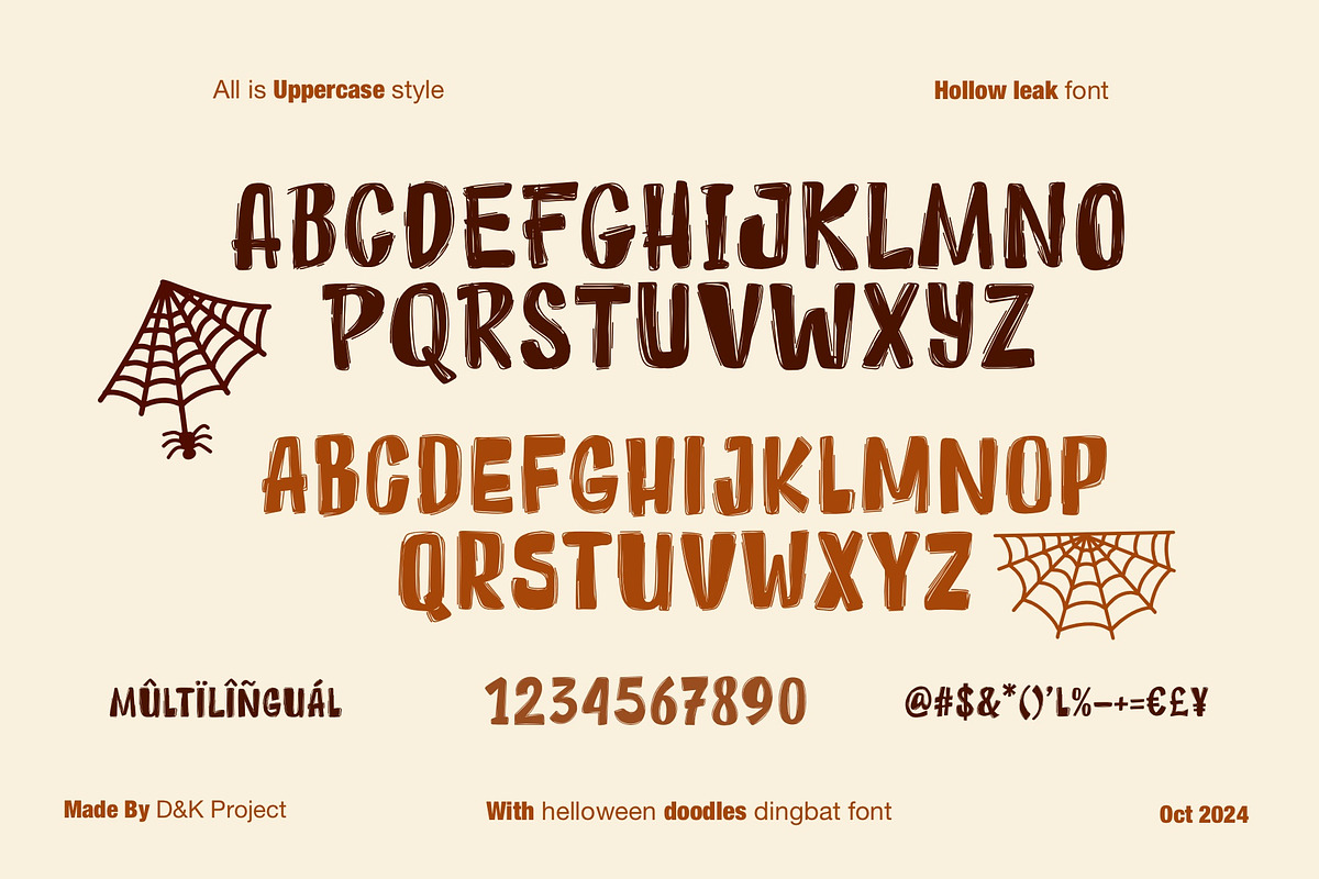 Hollow Leak Font and Dingbat, a Sans Serif Font by D&K Project (Photo 7 of 11)