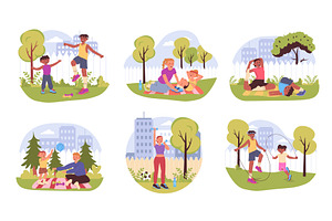 Backyard fitness fun concept, a Sport Illustration by alexdndz