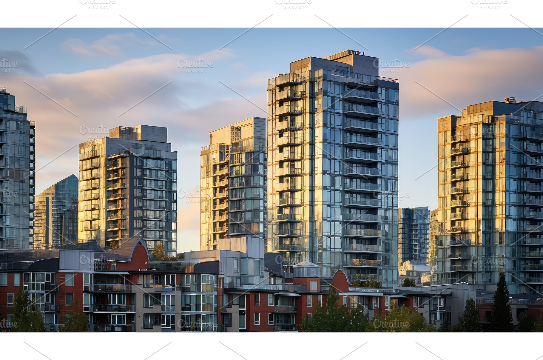luxury condominium buildings ai, an Architecture Photo by pikepicture