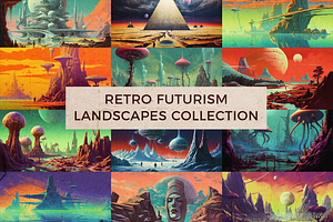 Retro Futurism Landscapes Collection