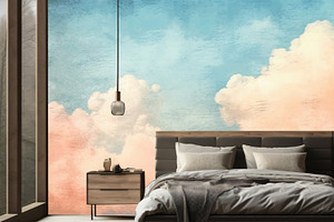 Retro Sky Clouds Pattern