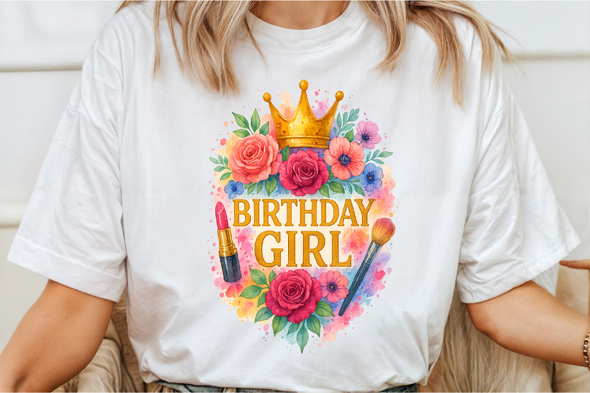 Birthday Girl, Floral Birthday Png, an Illustration by Libby Wishes (Photo 1 of 4)