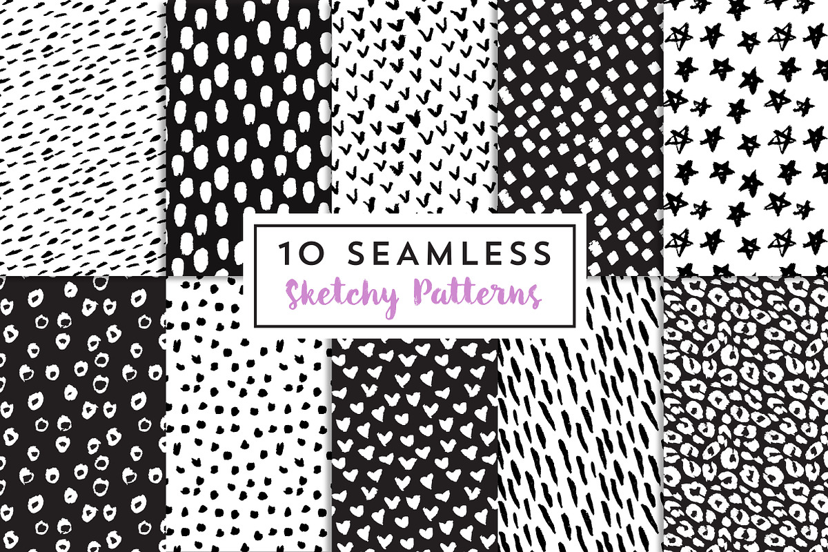 Sketchy Patterns, a Pattern Graphic by Sugar and Ink