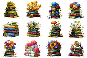 Spring Flower Book Stack Clipart, an Illustration by Dream Creation (Thumbnail 3 of 7)