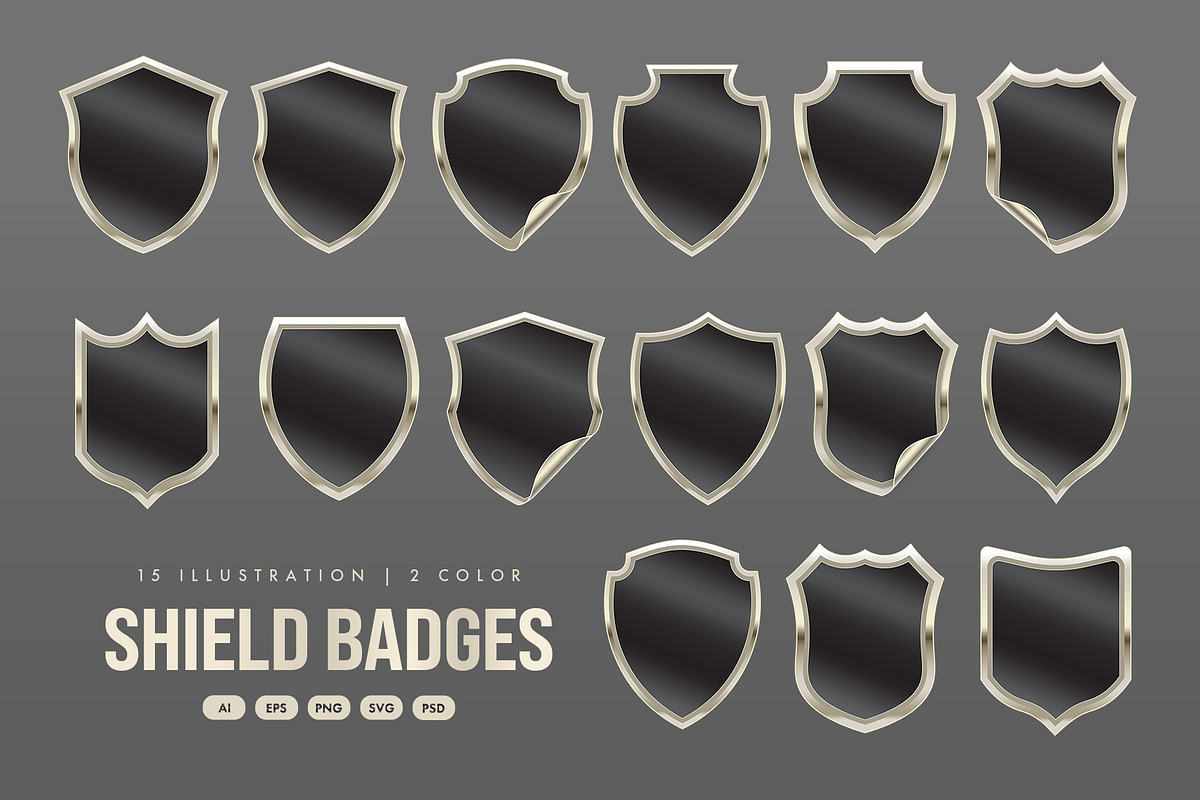 Shield Label Badge Vector Illustrati, an Object Graphic by DesignerCandies (Photo 6 of 6)