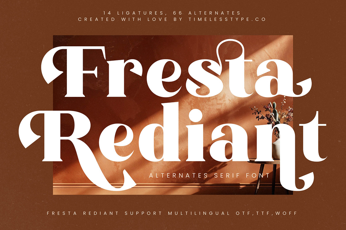 Fresta Rediant - Luxury Serif Font, a Serif Font by timelesstype.co (Photo 1 of 20)