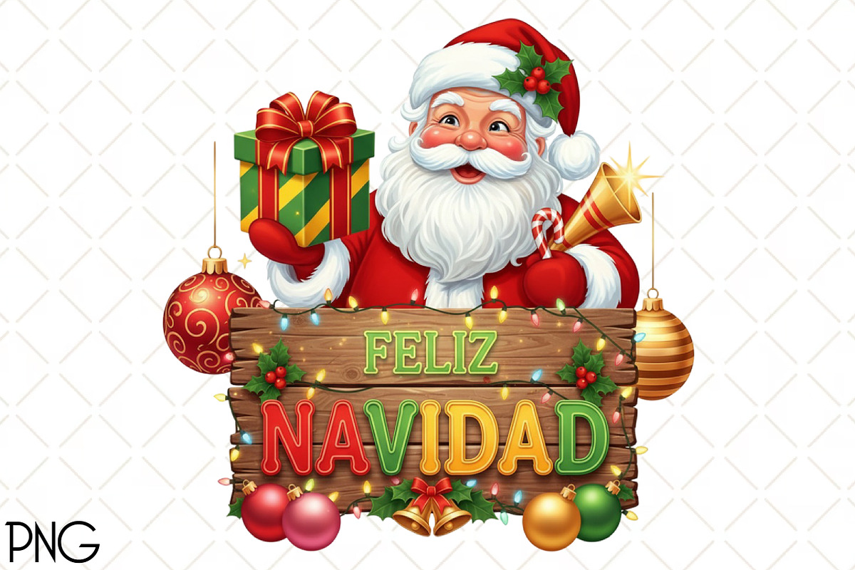 Feliz Navidad Christmas PNG, an Illustration by Black Bird Studio (Photo 1 of 4)